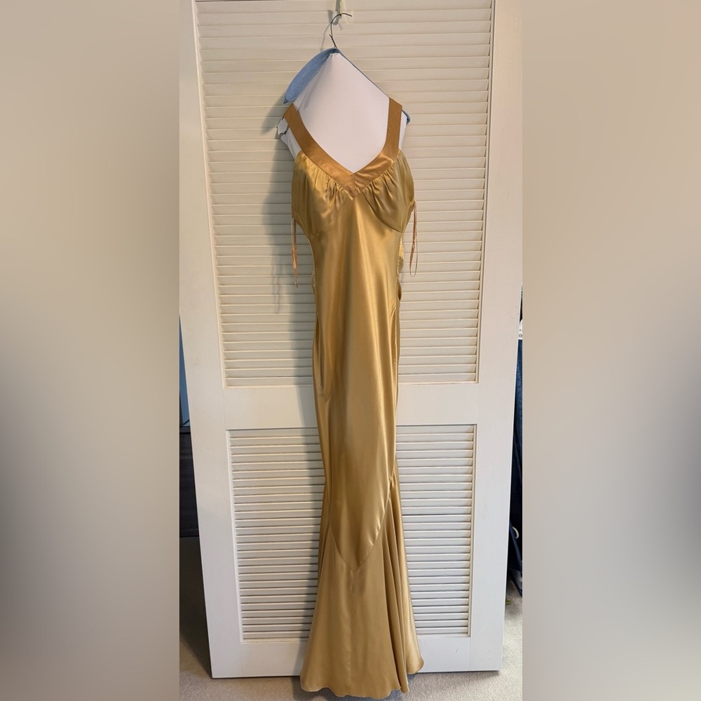 Gold silk Jovani gown